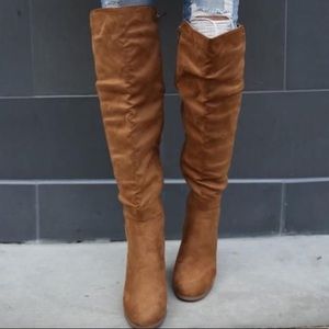 Never Worn! Vici Over the Knee Tan Boots